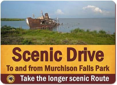 Scenic Drive to or from Murchison Falls Park along Lake Albert