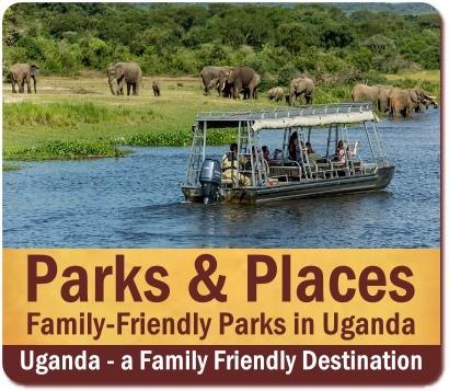 Young Children on a Family Safari in Uganda 